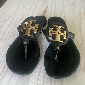 Tory Burch Sandals black with gold hardware